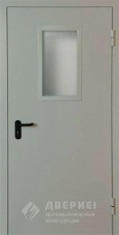 Противопожарная дверь однопольная остекленная - фото