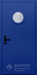 Остекленная противопожарная дверь EIW 60 синяя - фото