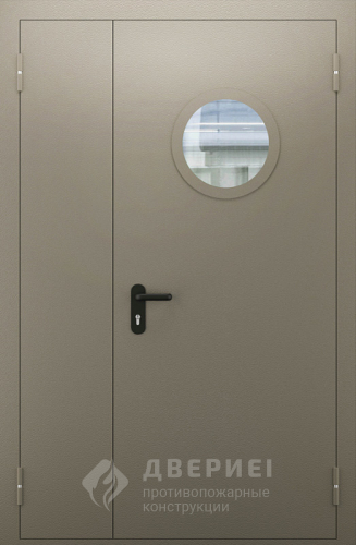 Дверь полуторная с иллюминатором №63 фото