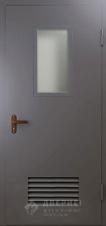 Техническая дверь №5 со стеклом и решеткой фото