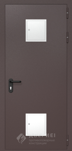 Коричневая противопожарная дверь со стыковочными узлами №15 фото