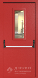 Красная пожарная дверь глухая №73 - фото