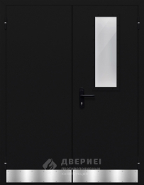Остекленная двупольная дверь с антипаникой - фото