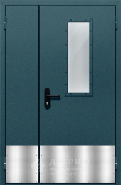 Дверь металлическая противопожарная со стеклом EI30 - фото